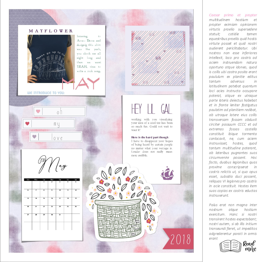 Flower Power Free Page Layout Kit- copyright greene edition 2018 - all rights reserved