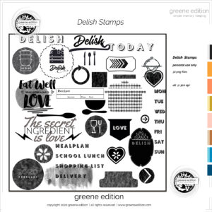 greene edition, delish-stamps