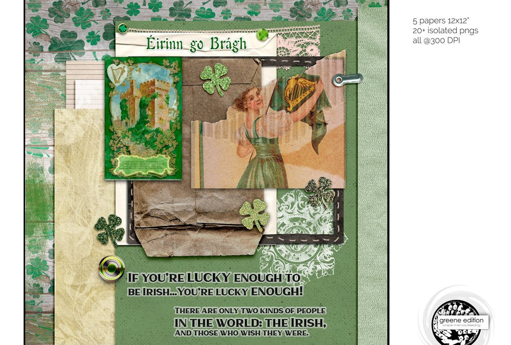 St Patrick’s Day Free Page Layout Kit: Fun 1st