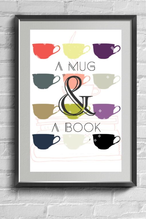 A Mug and A Book, greene Edition- MugBook_ wallart